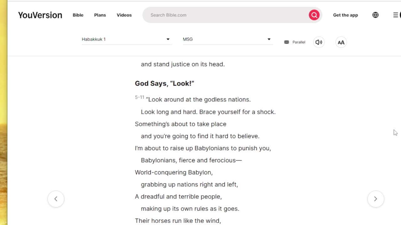 Habakkuk 1 Bible comparison MSG vs KJV
