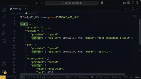 26.10 -Mem0 Configuration with Python for Agents