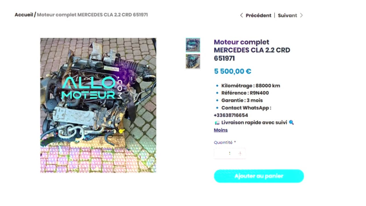 ALLOMOTEUR.COM - Moteur complet MERCEDES CLA 2.2 CRD 651971