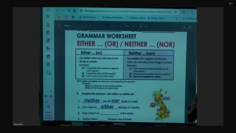 5-13-25 Grammar: Either (or), Neither (nor) / Gramática: Cualquiera (o), Ninguno (ni)