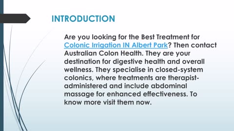 The Best Treatment for Colonic Irrigation IN Albert Park