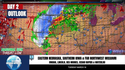 🌩️ Hail Risk Late Tues: NE, IA! Marginal Severe Threat! 3/17/25 #shorts