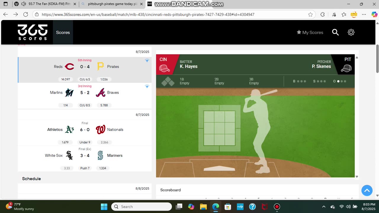 AUGUST 7 2025 MLB BASEBALL: CINCINNATI REDS VS PITTSBURGH PIRATES PART 6