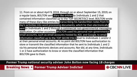 Former Trump Adviser John Bolton Indicted Over Top Secret Records