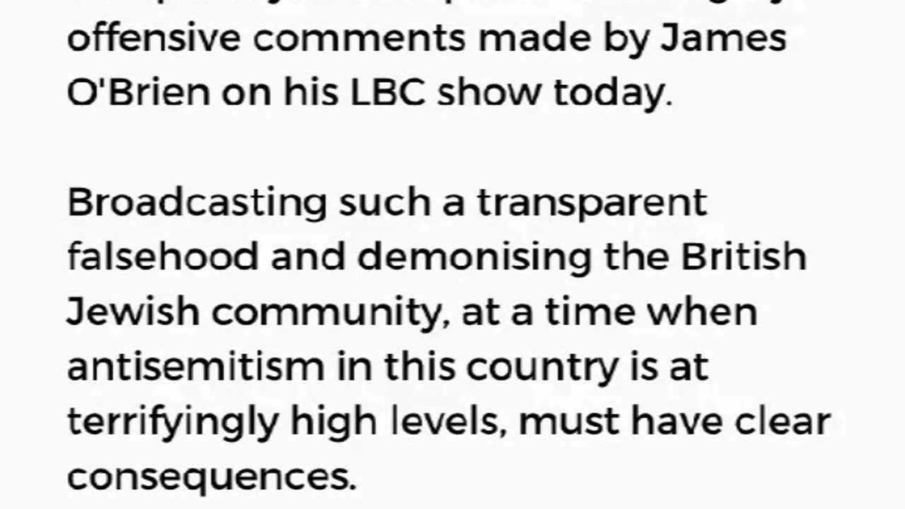 UK: 'Those who rule over us' will make sure it's goodbye to James O'Brian for offending them.