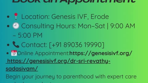 Your IVF Journey with Dr. Sri Revathy at Genesis IVF