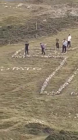 jew tourists dismantle a landmark cross on a Welsh hillside to create a giant star of remphan