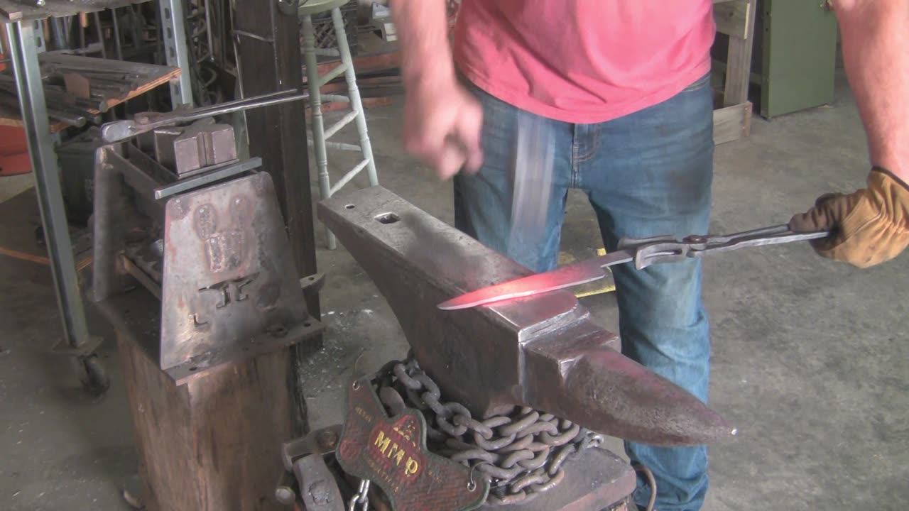 FORGING A COIL SPRING CHEFS KNIFE