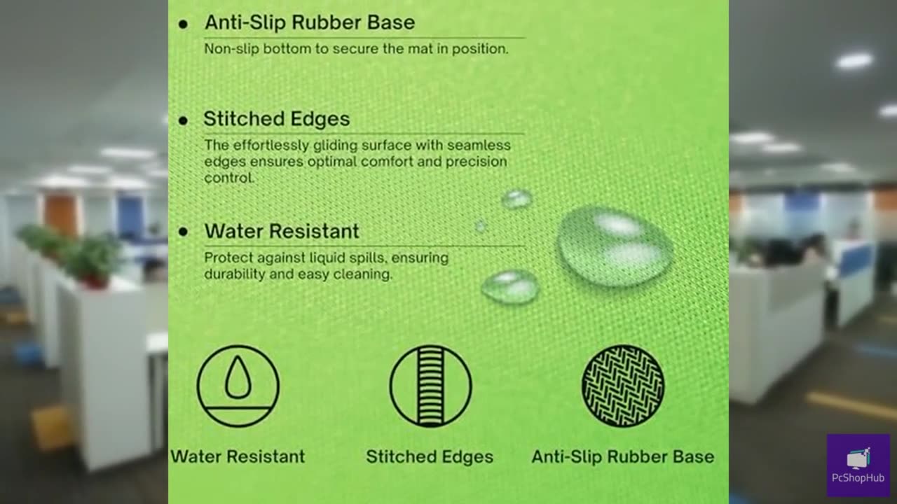 Pixio 2XLarge Green Screen Mouse Mat Chroma Key Durable Smooth Water-Resistant P