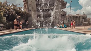 Woman Jumps in Pool 💦 Huge Splash Knocks Down Building 😂 | Funny Viral Video 2025
