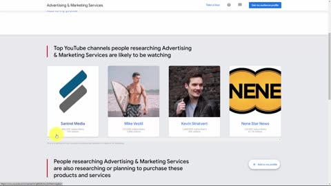 Find my audiance in segments targeting youtube ads