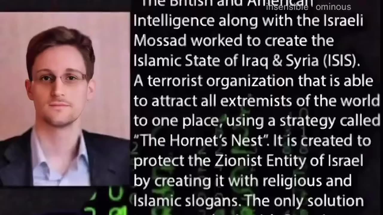 Ed Snowden on WHO created ISIS.