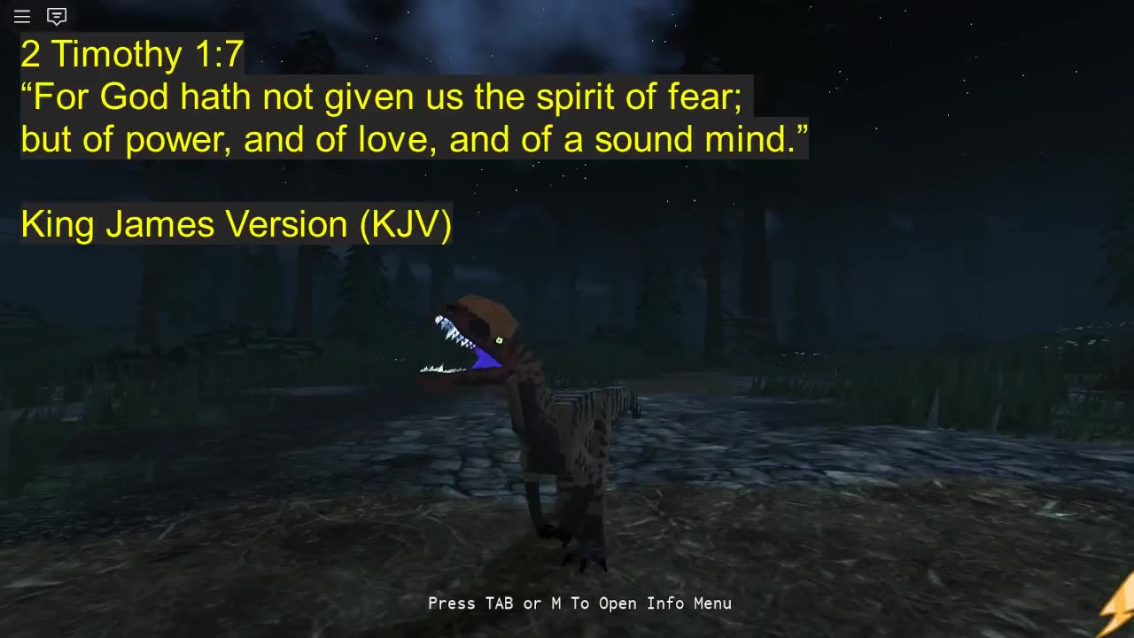 DinoVerse Dilophosaurus 2 Timothy 1:7 KJV