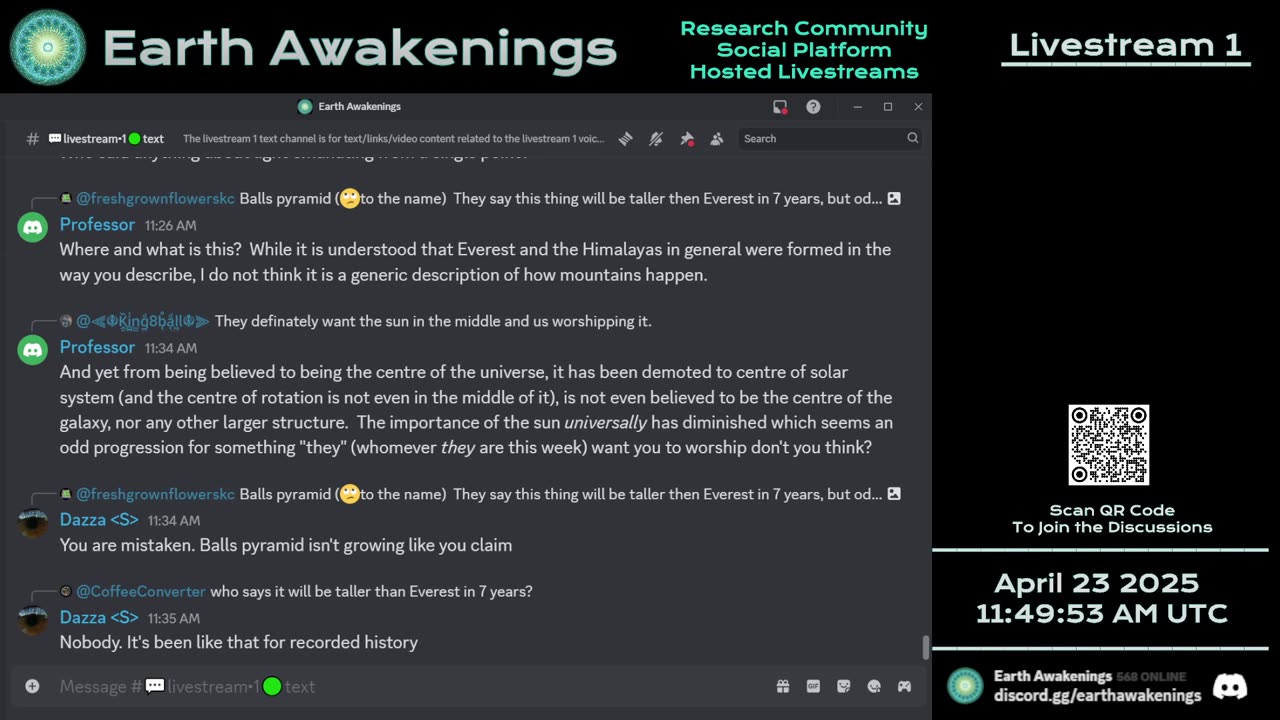 Earth Awakenings - Livestream 1 - #3126