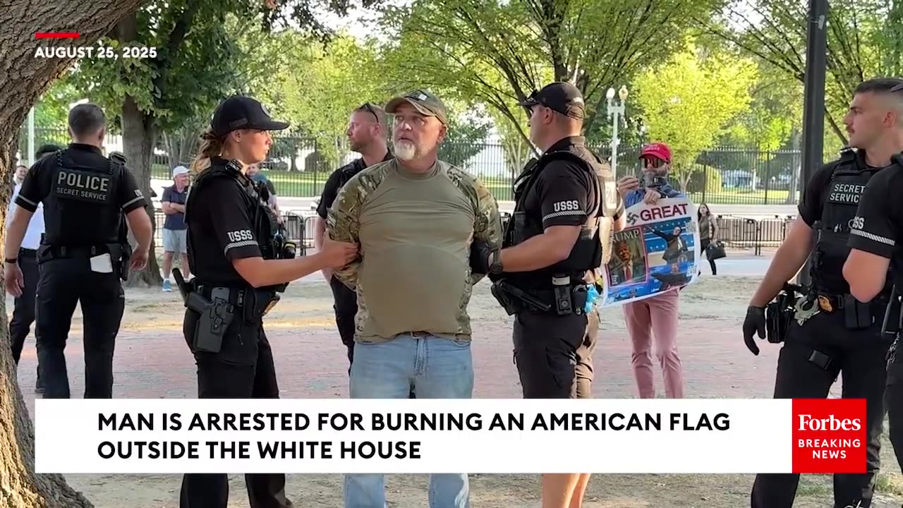 Man Is Arrested For Burning An American Flag Outside The White House