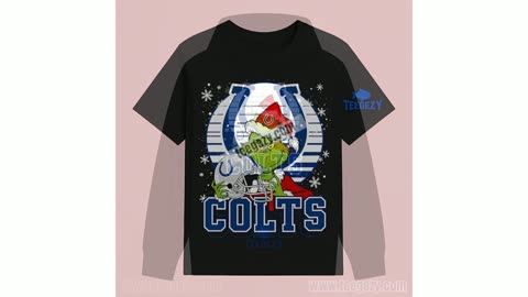 Ndianapolis Colts Grinch Santa Helmet Snowflake Holiday Shirt