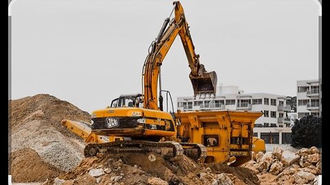 Excavator & Rock Crusher in Action | Construction Site Work (Clear, keyword-rich)