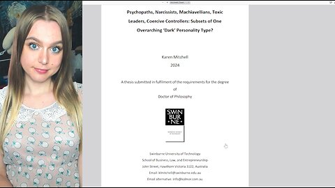 🧠(Part 4) PSYCHOLOGY - Dr. Karen Mitchell's Thesis
