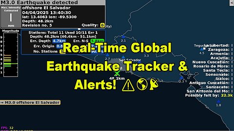 🌍 LIVE: Real-Time Global Earthquake Tracker & Alerts! ⚠️🌎📡