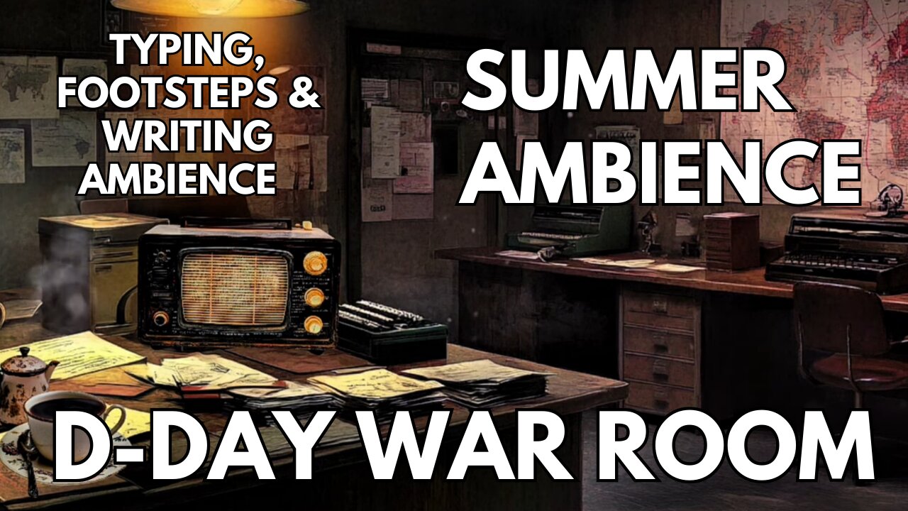 🪖 D-Day War Room Ambience | D-Day War Transmission, Typing, Footsteps | Summer 4K ASMR