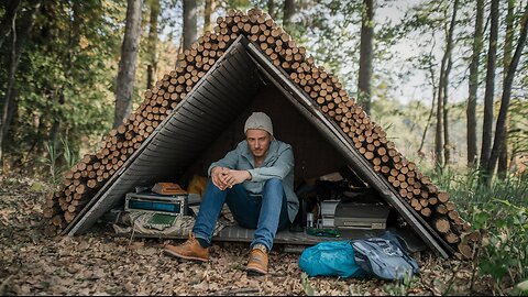 A foreign guy has a bold idea to build a shelter in the woods and fall asleep listening to the wind