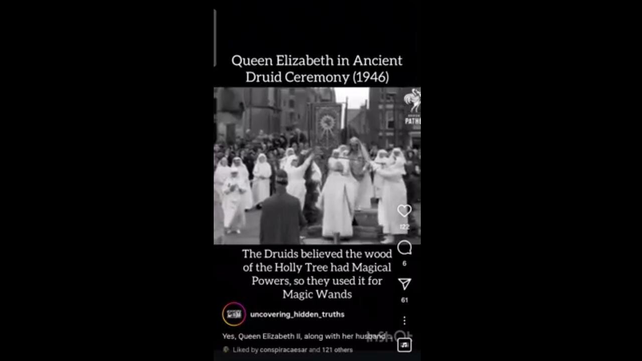 Queen Elizabeth in an Ancient Druid Ceremony