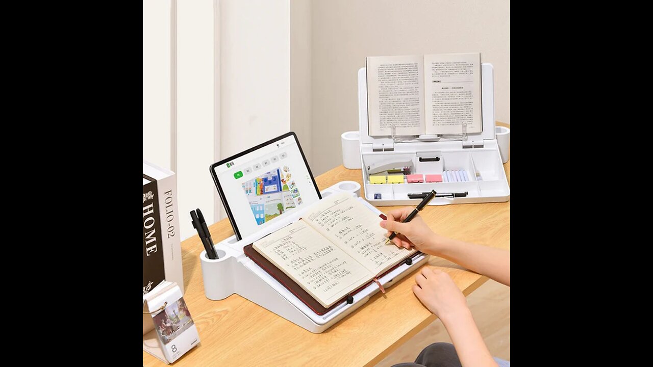 Three-In-One Reading Stand, Whiteboard, And Storage Box Desktop Holder