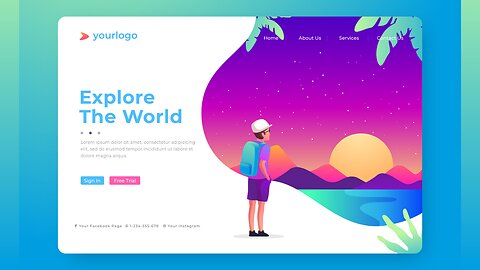 Animated Travel Landing Page Website using HTML, CSS & JavaScript