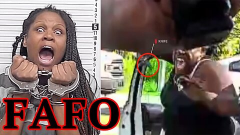 Fat Black Woman FINDS OUT after CHARGING Police with a KNIFE! FAFO!