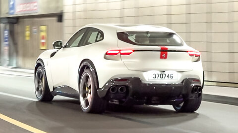 Ferrari Purosangue with Straight Pipes - LOUD Accelerations & Downshifts !