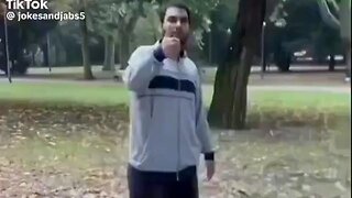 A woman begs a migrant to leave her alone. He responds by saying he 'HAS NEEDS'