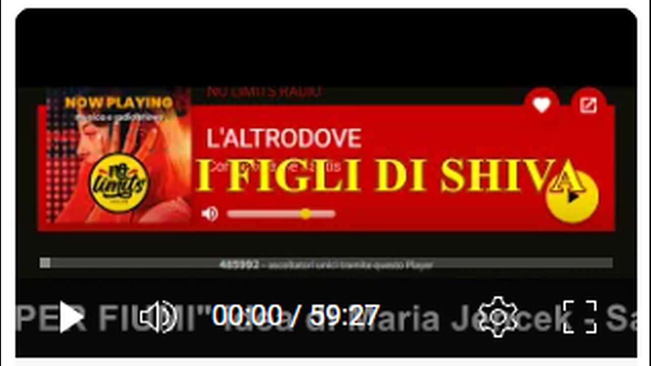 8:Radio Programma "L'ALTRODOVE"- rubrica - "I FIGLI DI SHIVA" NO LIMITS RADIO 600mila ascolti