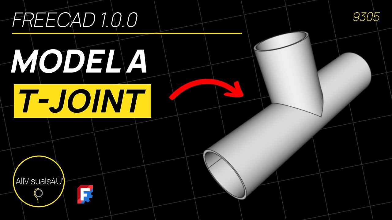 📌 FreeCAD Part Design - T-Pipe - T-Joint Model - FreeCAD 1 Tutorial - FreeCAD For Beginners