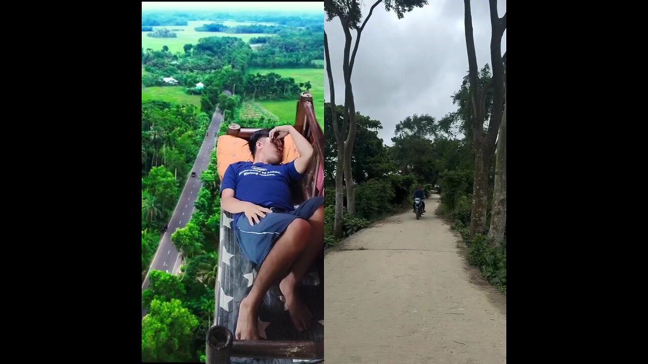 A motorcycle stops for a small car. One person falls down and gets scared.