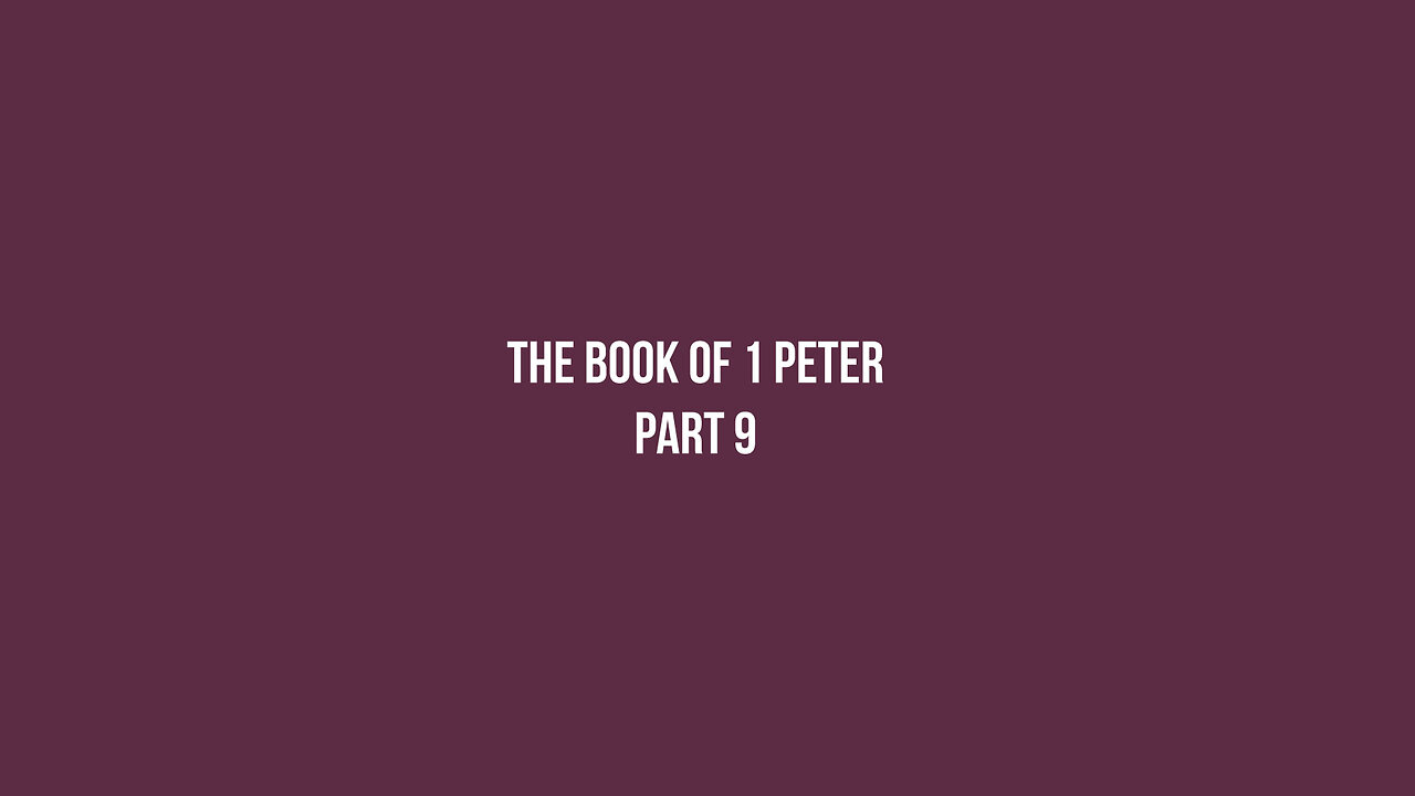 The Book of 1 Peter: How do we apply the book?