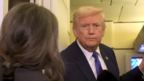 President Trump Gaggles with Press on Air Force One En Route Palm Beach, F