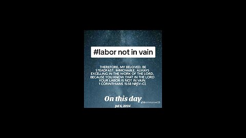 Labor not in vain #biblebuild #bibleverse #bibleverseoftheday