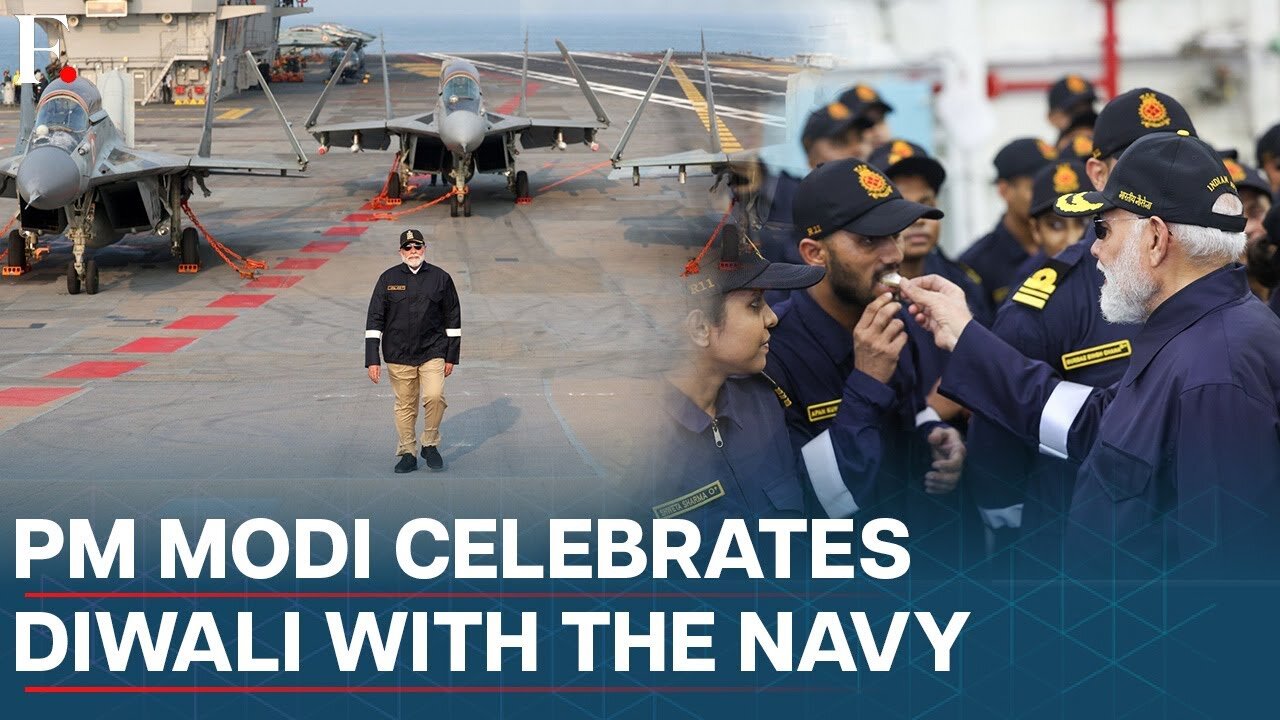 India's PM Modi Celebrates Diwali Aboard INS Vikrant, Salutes Armed Forces | N18G