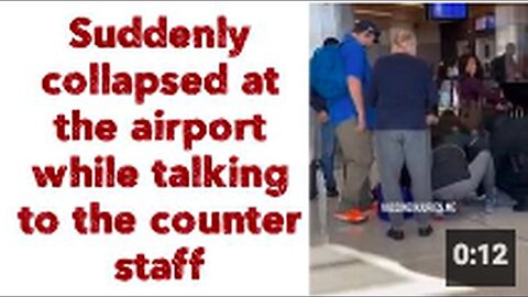 "Unexpected Collapse at Airport While Engaging with Counter Staff"