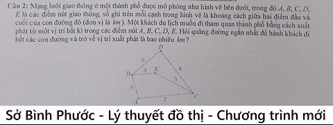 Sở Bình Phước: Mạng lưới giao thông ở một thành phố được mô phỏng như hình vẽ bên dưới, trong