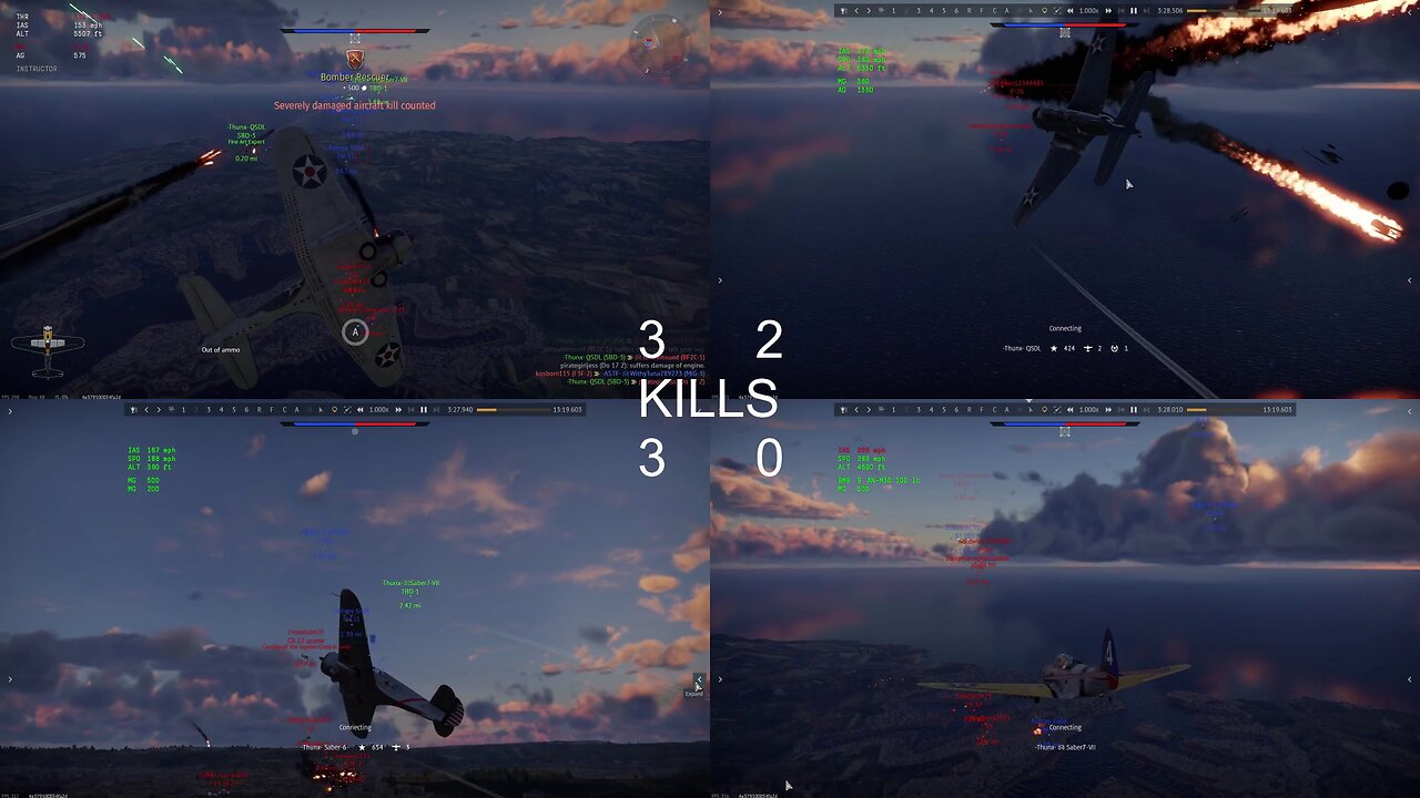 War Thunder - Thunder Squadron shreds the enemy with 39k, 13a, 9d in Air Domination 1.7 USA