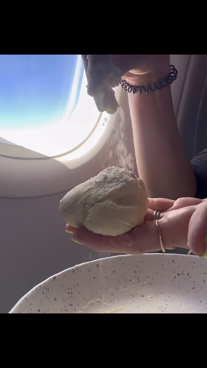 Como la comida del avión le gusta, elabora su propio plato