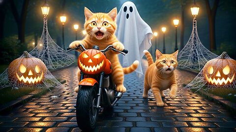 Mama Cat & Kittens Decorate for HALLOWEEN! 🎃👻 | Spooky Cozy Home Makeover