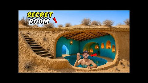 We Build A Secret Underground Swimming Pool - In Desert 🥵