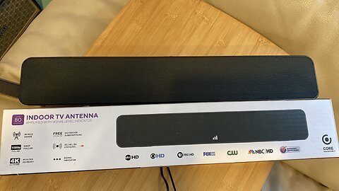 Core Innovations - Amplified Bar HDTV Indoor Antenna 80Mile Range With 4G/5G LTE Filter - Black