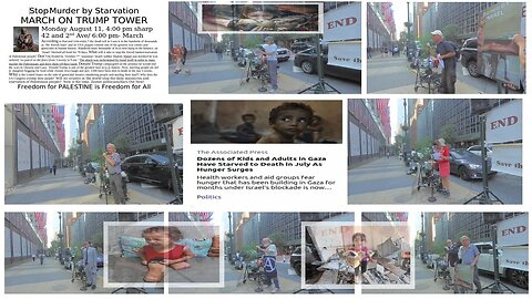 STOP MURDER BY STARVATION speak out: RICH the NYC ANARCHIST 8-11-25 42ST & 2ND AVE NYC