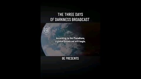 THE THREE DAYS OF DARKNESS BROADCAST ‼️