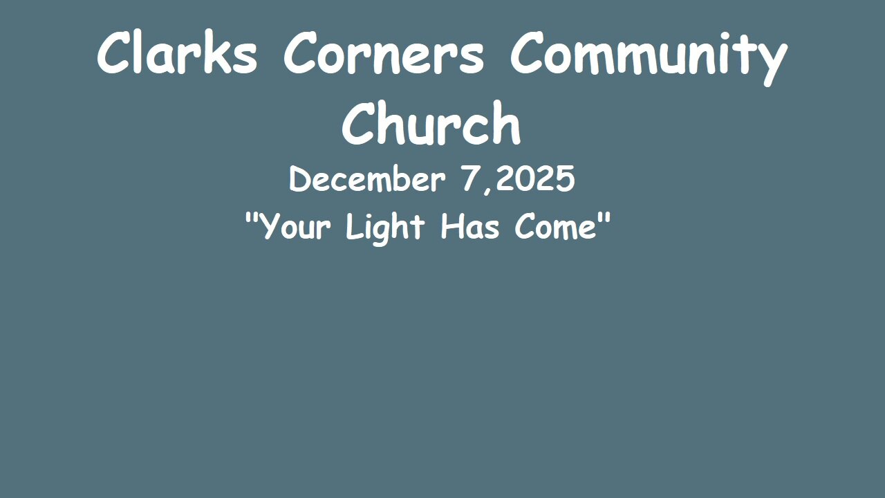12/07/2025 Your Light Has Come