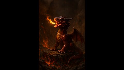 A Baby Red Dragon’s First Days in the Volcanic Realm 🐉🔥