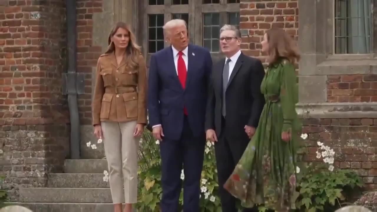Trump and Melania Join PM Keir Starner and His Wife for British Red Devils Demonstration